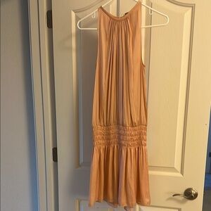 Elegant Peach Sleeveless Dress